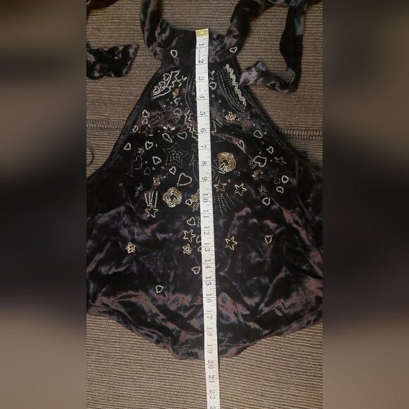 Y2K Western Halter Top NWT Free People Beaded Velvet - Picture 10 of 13